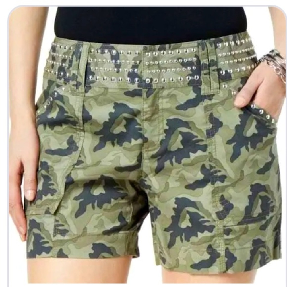 Studded Camo Print shorts - INC international concepts